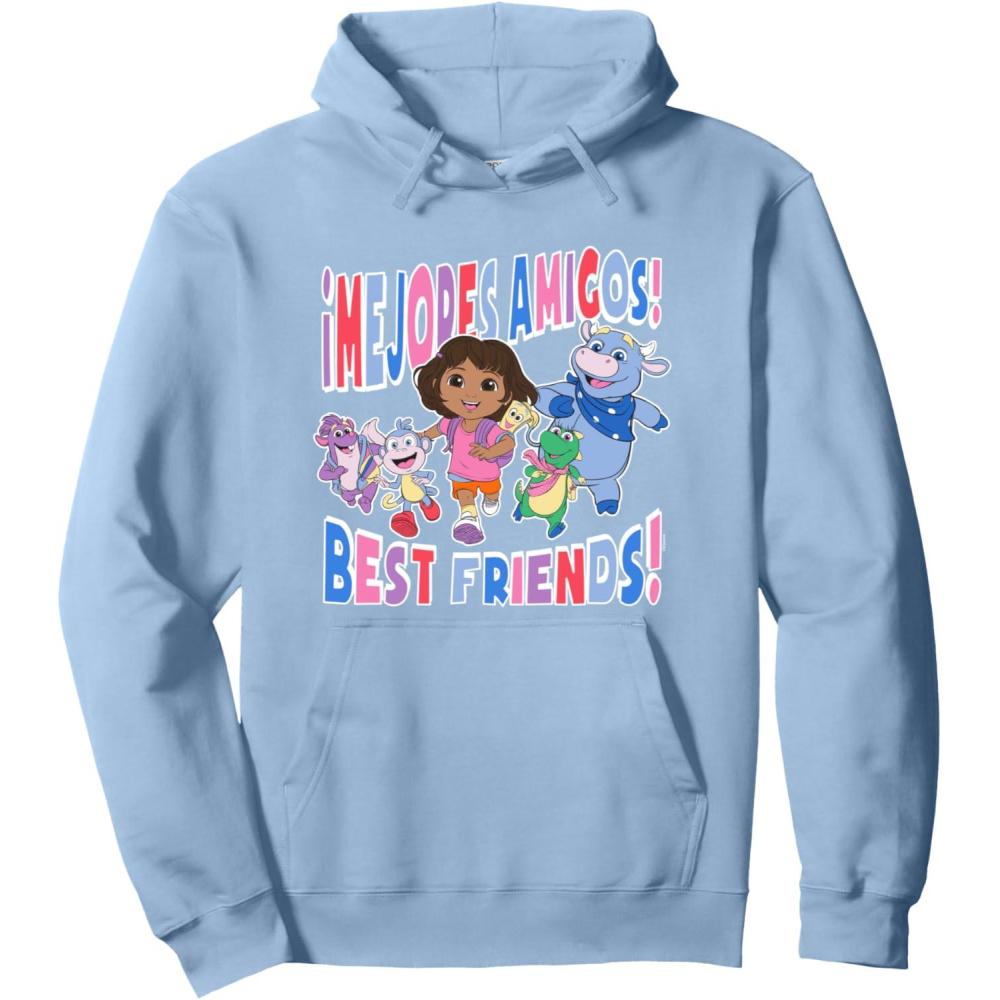 imageDora the Explorer Mejores Amigos Best Friends Chest Logo Pullover HoodieDusty Blue