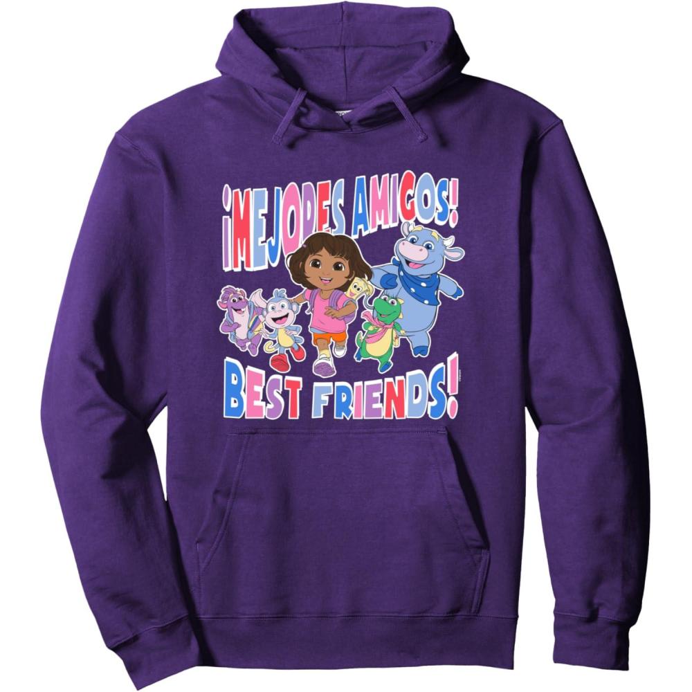 imageDora the Explorer Mejores Amigos Best Friends Chest Logo Pullover HoodiePurple