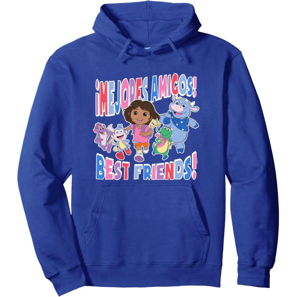 imageDora the Explorer Mejores Amigos Best Friends Chest Logo Pullover HoodieRoyal Blue