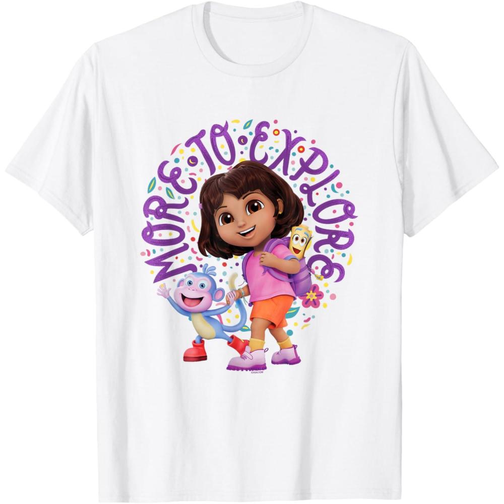 imageDora the Explorer More To Explore Colorful Big Chest Logo TShirtWhite