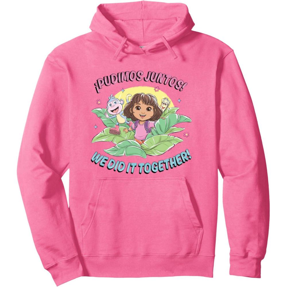 imageDora the Explorer Pudimos Juntos We Did It Together Logo Pullover HoodieBright Pink