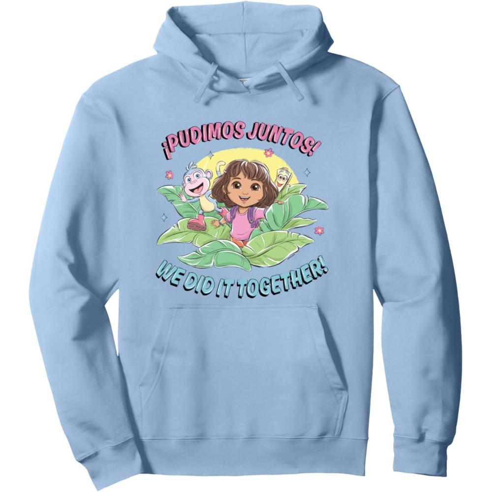 imageDora the Explorer Pudimos Juntos We Did It Together Logo Pullover HoodieDusty Blue