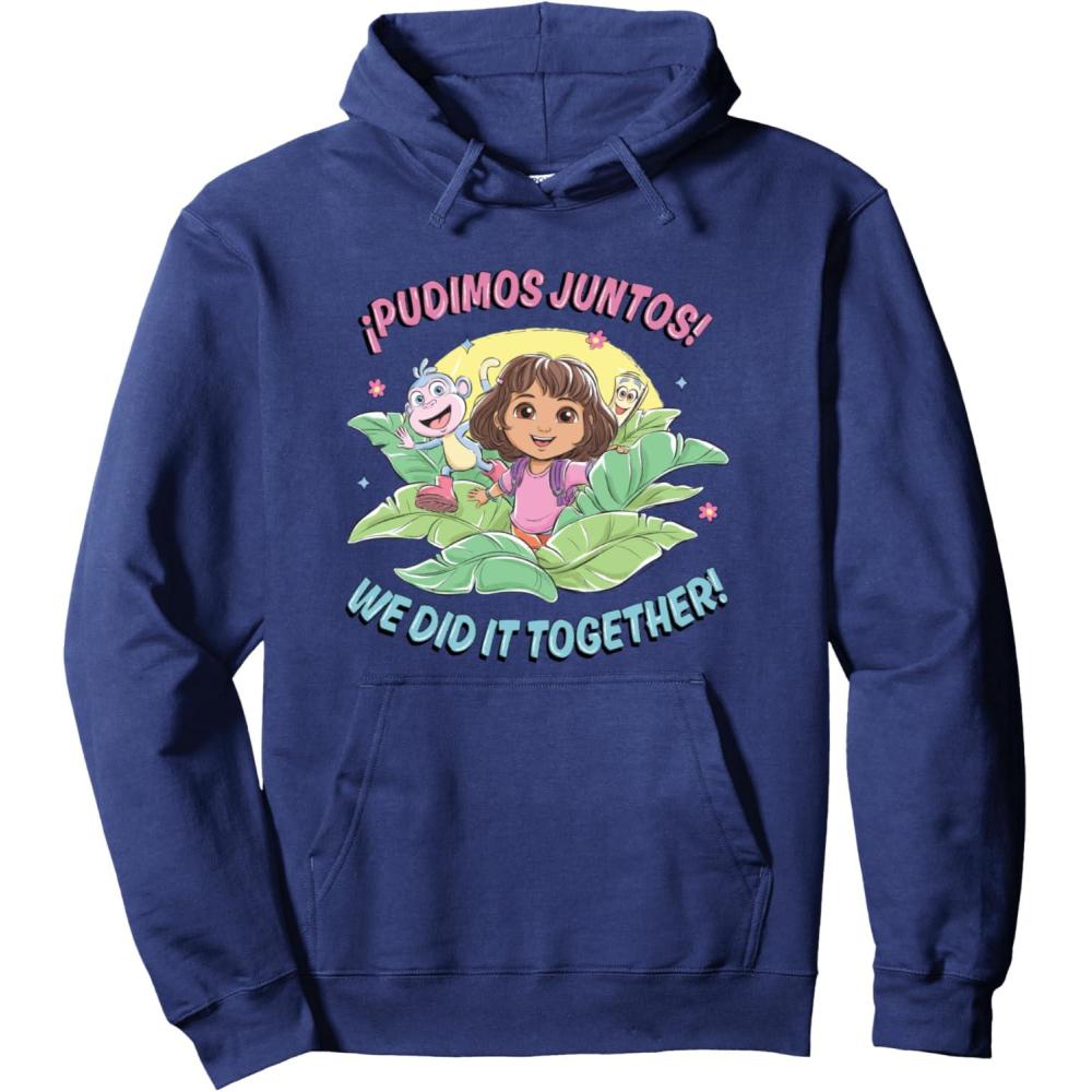 imageDora the Explorer Pudimos Juntos We Did It Together Logo Pullover HoodieNavy Blue