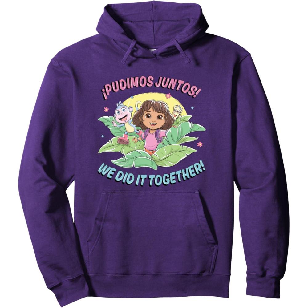 imageDora the Explorer Pudimos Juntos We Did It Together Logo Pullover HoodiePurple