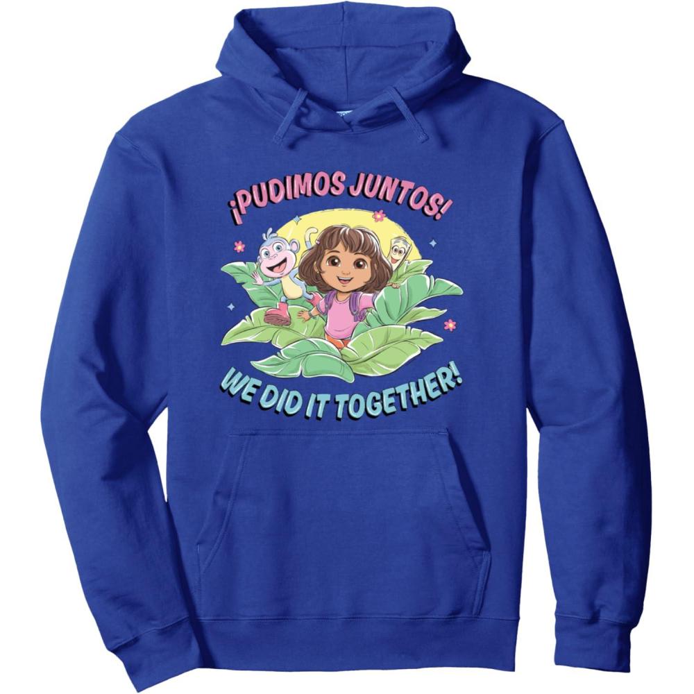 imageDora the Explorer Pudimos Juntos We Did It Together Logo Pullover HoodieRoyal Blue