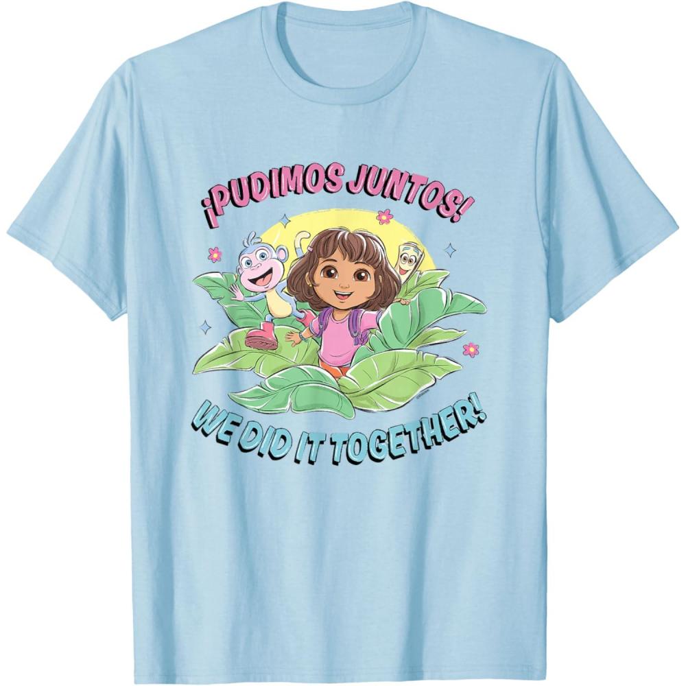 imageDora the Explorer Pudimos Juntos We Did It Together Logo TShirtBaby Blue