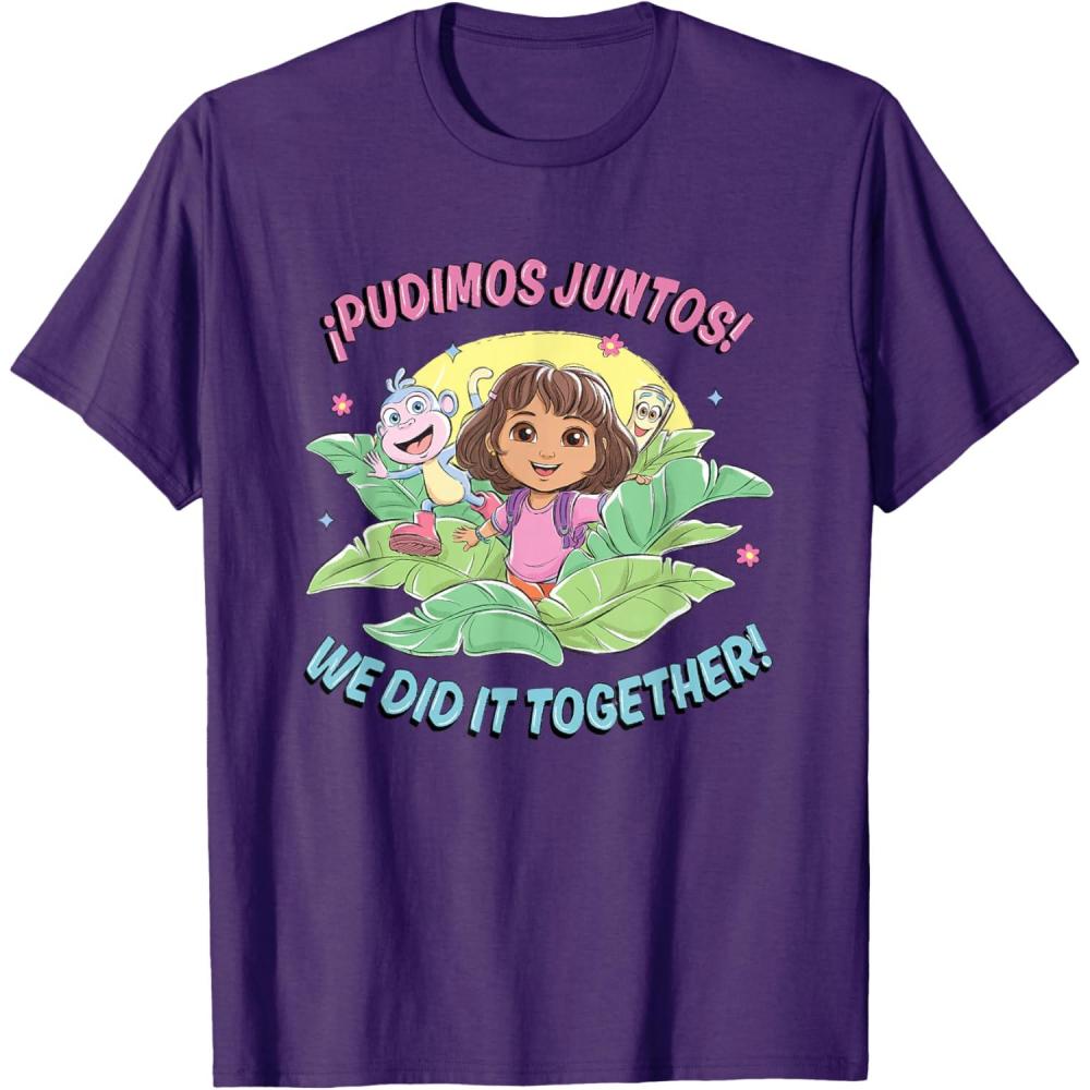 imageDora the Explorer Pudimos Juntos We Did It Together Logo TShirtPurple