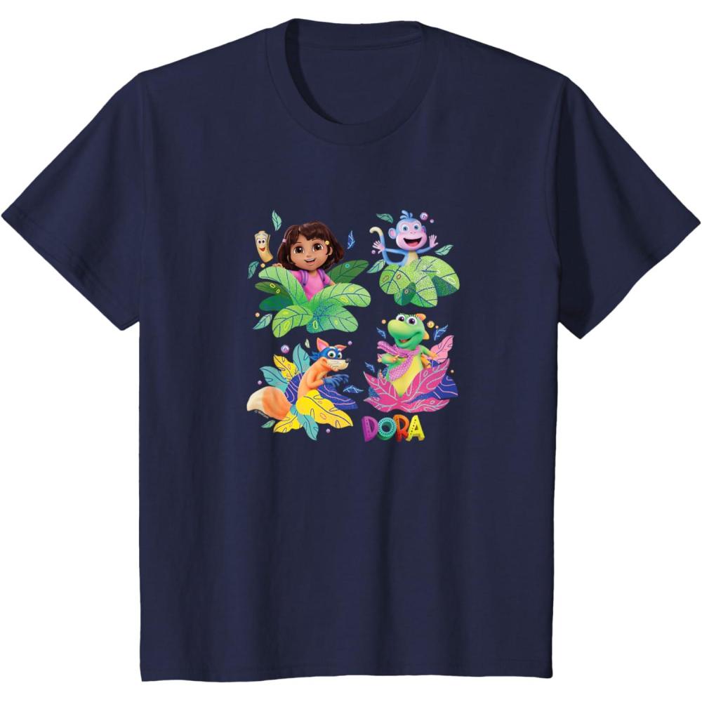 imageKids Dora 2024 Character Grid TShirtNavy Blue