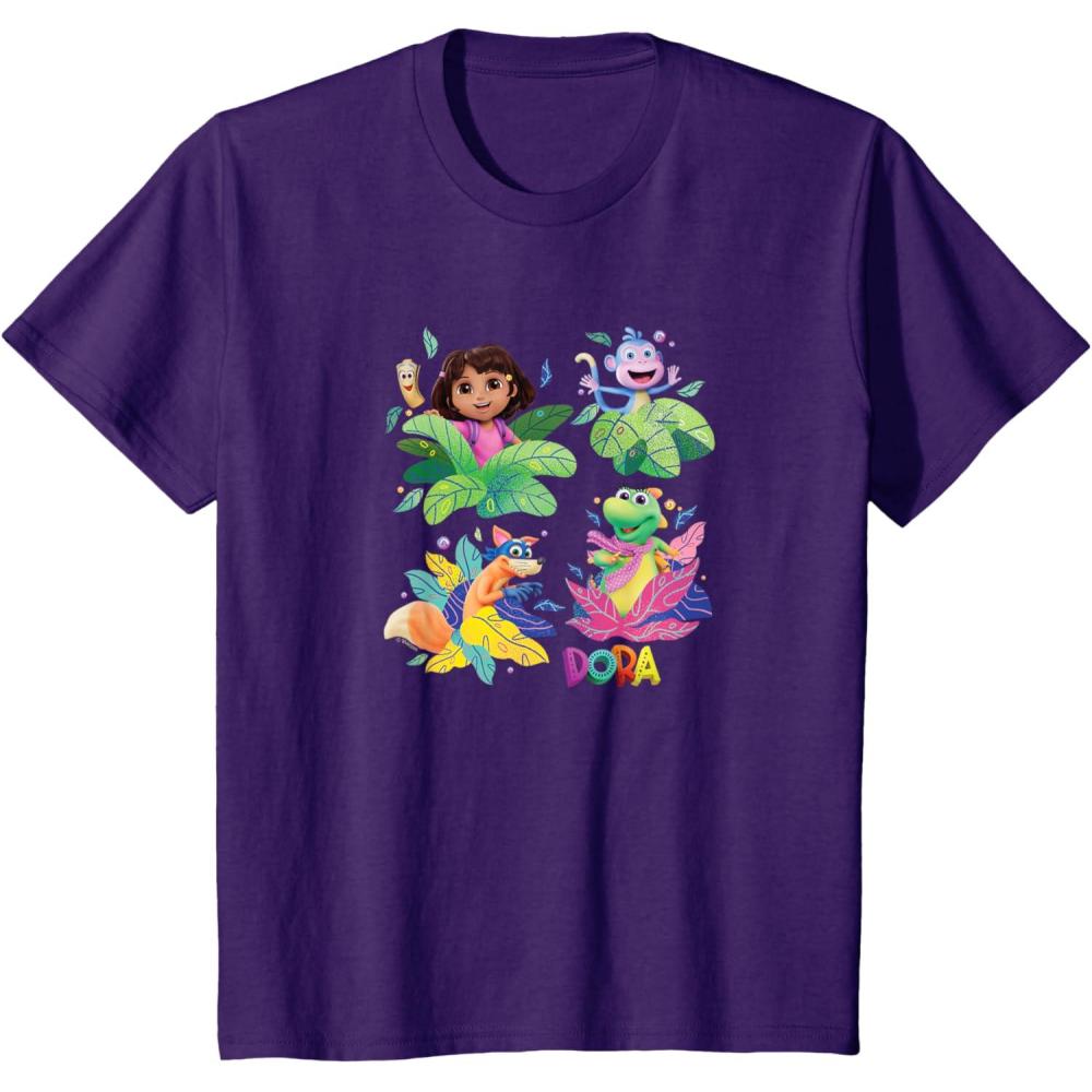 imageKids Dora 2024 Character Grid TShirtPurple
