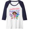 Dora (2024) Adventure Awaits Raglan Baseball Tee(Navy Blue/White)