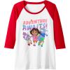 Dora (2024) Adventure Awaits Raglan Baseball Tee(Red/White)