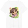 Dora (2024) Dora and Map Tropical Leaves T-Shirt(White)