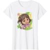 Dora (2024) Dora and Map Tropical Leaves T-Shirt(White)