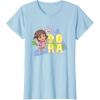 Dora the Explorer Dora And Friends Colorful Sketch Logo T-Shirt(Baby Blue)