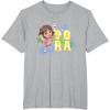 Dora the Explorer Dora And Friends Colorful Sketch Logo T-Shirt(Heather Grey)