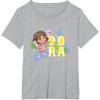 Dora the Explorer Dora And Friends Colorful Sketch Logo T-Shirt(Heather Grey)
