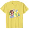 Dora the Explorer Dora And Friends Colorful Sketch Logo T-Shirt(Lemon Yellow)