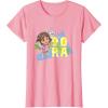 Dora the Explorer Dora And Friends Colorful Sketch Logo T-Shirt(Pink)