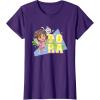 Dora the Explorer Dora And Friends Colorful Sketch Logo T-Shirt(Purple)