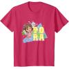 Dora the Explorer Dora And Friends Colorful Sketch Logo T-Shirt(Red Heather)