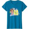 Dora the Explorer Dora And Friends Colorful Sketch Logo T-Shirt(Sapphire Blue)