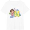 Dora the Explorer Dora And Friends Colorful Sketch Logo T-Shirt(White)