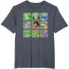 Dora the Explorer Group Shot Characters Boxes Colorful Logo T-Shirt(Heather Blue)