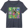 Dora the Explorer Group Shot Characters Boxes Colorful Logo T-Shirt(Heather Blue)