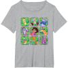 Dora the Explorer Group Shot Characters Boxes Colorful Logo T-Shirt(Heather Grey)