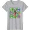 Dora the Explorer Group Shot Characters Boxes Colorful Logo T-Shirt(Heather Grey)