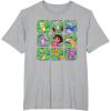 Dora the Explorer Group Shot Characters Boxes Colorful Logo T-Shirt(Heather Grey)