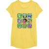Dora the Explorer Group Shot Characters Boxes Colorful Logo T-Shirt(Lemon Yellow)