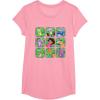 Dora the Explorer Group Shot Characters Boxes Colorful Logo T-Shirt(Pink)