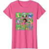 Dora the Explorer Group Shot Characters Boxes Colorful Logo T-Shirt(Pink Heather)