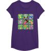 Dora the Explorer Group Shot Characters Boxes Colorful Logo T-Shirt(Purple)