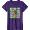 Dora the Explorer Group Shot Characters Boxes Colorful Logo T-Shirt(Purple)