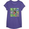 Dora the Explorer Group Shot Characters Boxes Colorful Logo T-Shirt(Purple Heather)