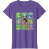 Dora the Explorer Group Shot Characters Boxes Colorful Logo T-Shirt(Purple Heather)