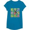 Dora the Explorer Group Shot Characters Boxes Colorful Logo T-Shirt(Sapphire Blue)