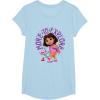 Dora the Explorer More To Explore Colorful Big Chest Logo T-Shirt(Baby Blue)