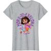 Dora the Explorer More To Explore Colorful Big Chest Logo T-Shirt(Heather Grey)
