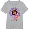 Dora the Explorer More To Explore Colorful Big Chest Logo T-Shirt(Heather Grey)