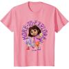 Dora the Explorer More To Explore Colorful Big Chest Logo T-Shirt(Pink)