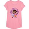 Dora the Explorer More To Explore Colorful Big Chest Logo T-Shirt(Pink)