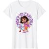 Dora the Explorer More To Explore Colorful Big Chest Logo T-Shirt(White)