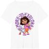Dora the Explorer More To Explore Colorful Big Chest Logo T-Shirt(White)