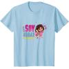 Dora the Explorer ¡Soy Dora! Floral Colorful Big Chest Logo T-Shirt(Baby Blue)