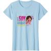 Dora the Explorer ¡Soy Dora! Floral Colorful Big Chest Logo T-Shirt(Baby Blue)