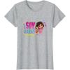 Dora the Explorer ¡Soy Dora! Floral Colorful Big Chest Logo T-Shirt(Heather Grey)