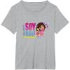 Dora the Explorer ¡Soy Dora! Floral Colorful Big Chest Logo T-Shirt(Heather Grey)